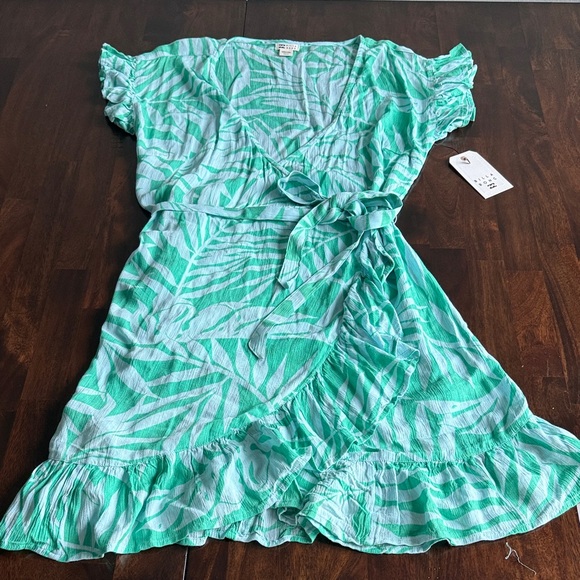 Billabong Tropical Green and Blue Dress - Picture 1 of 5